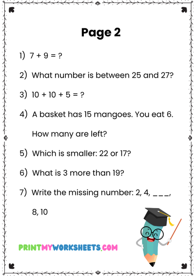 1st Grade Math Olympiad Worksheets | Beginner Practice – Printable Skill Builder 3 1st Grade Math Olympiad Worksheets | Beginner Practice – Printable Skill Builder - Image 3