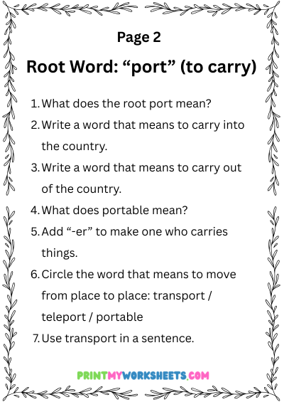 5th Grade Root Words Worksheets PDF | Free Downloadable 3 5th Grade Root Words Worksheets PDF | Free Downloadable - Image 3