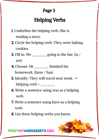 5th Grade Verbs Worksheets PDF | Free Downloadable 4 5th Grade Verbs Worksheets PDF | Free Downloadable - Image 4