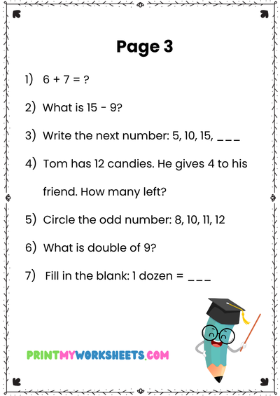 1st Grade Math Olympiad Worksheets | Beginner Practice – Printable Skill Builder 4 1st Grade Math Olympiad Worksheets | Beginner Practice – Printable Skill Builder - Image 4