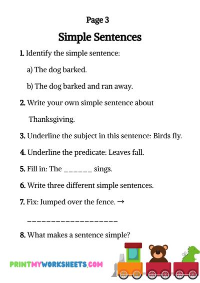 5th Grade Sentence Structure Worksheets PDF | Free Downloadable 4 5th Grade Sentence Structure Worksheets PDF | Free Downloadable - Image 4