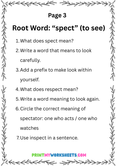 5th Grade Root Words Worksheets PDF | Free Downloadable 4 5th Grade Root Words Worksheets PDF | Free Downloadable - Image 4