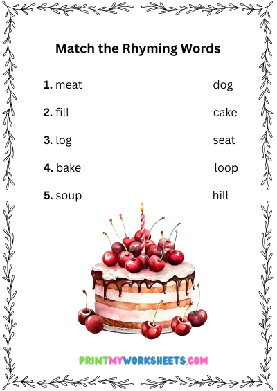 Kindergarten Thanksgiving Rhyming Words Worksheets PDF | Free Downloadable 5 Kindergarten Thanksgiving Rhyming Words Worksheets PDF | Free Downloadable - Image 5