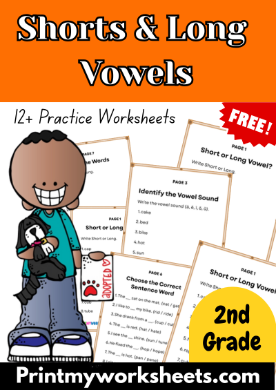 2nd Grade Short and Long Vowels Worksheets PDF
