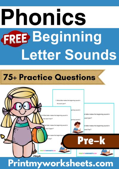 Pre-K Beginning Letter Sounds Worksheets PDF | Free Downloadable