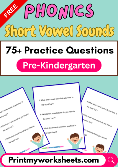 Pre-K Short Vowel Worksheets PDF | Free Downloadable
