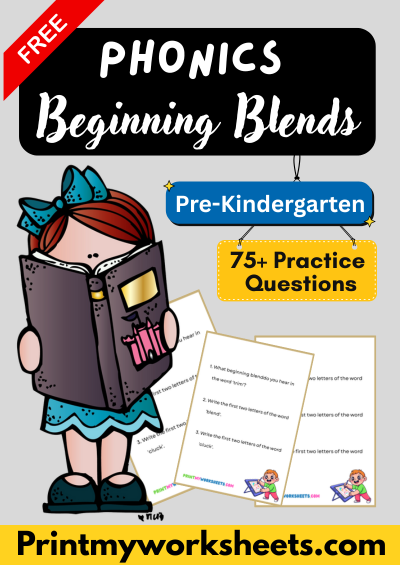 Pre-K Beginning Blends Worksheets PDF | Free Downloadable