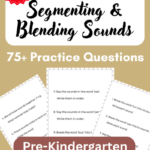 Pre-K Segmenting and Blending Sounds Worksheets PDF
