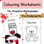 Pre-K Valentine’s Day Coloring Worksheets PDF
