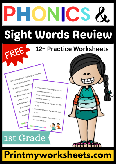 1st Grade Phonics and Sight Words Worksheets PDF