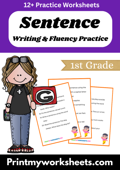 1st Grade Sentence Writing and Fluency Worksheets PDF