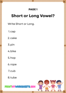 2nd Grade Short and Long Vowels Worksheets PDF – Phonics Practice Pack ...