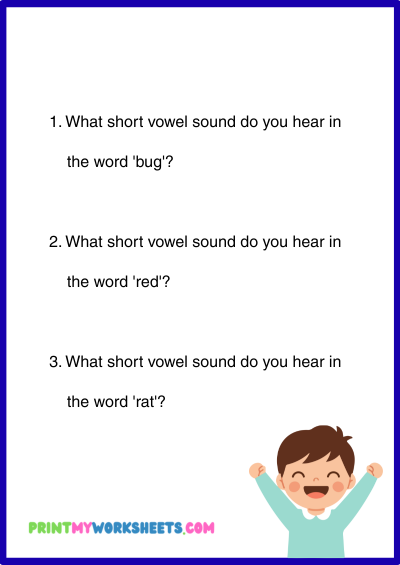Pre-K Short Vowel Worksheets PDF | Free Downloadable