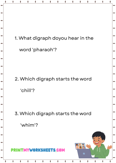 Pre-K Digraphs Worksheets PDF | Free Downloadable