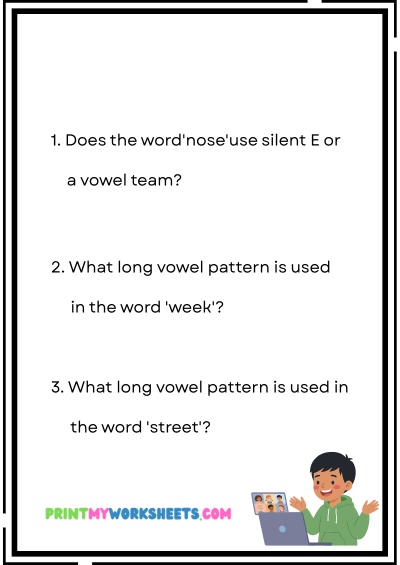 Pre-K Long Vowel Sounds Worksheets PDF | Free Downloadable