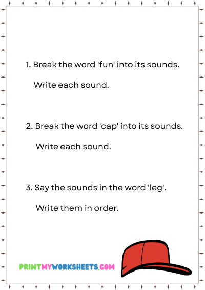Pre-K Segmenting and Blending Sounds Worksheets PDF | Free Downloadable
