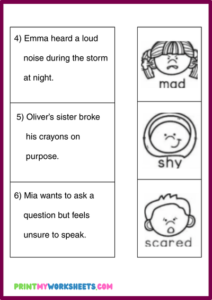 1st Grade Back to School Feelings and Emotions Worksheets PDF - Print ...