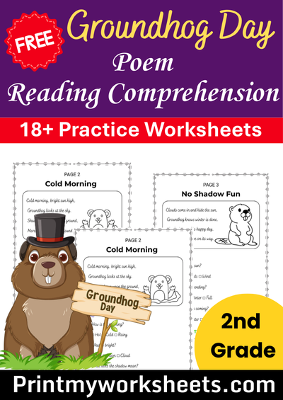 2nd Grade Groundhog Day Poem Reading Worksheet PDF
