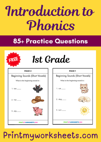 1st Grade Introduction to Phonics Worksheets PDF