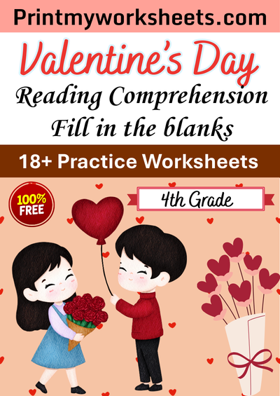 4th Grade Valentines Day Poem Reading WorksheetPDF