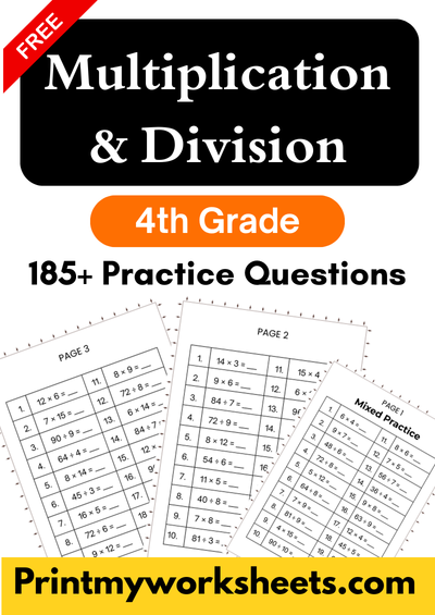 4th Grade Multiplication Division Worksheets PDF