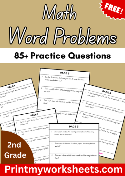 2nd Grade Math Word Problems Worksheets PDF