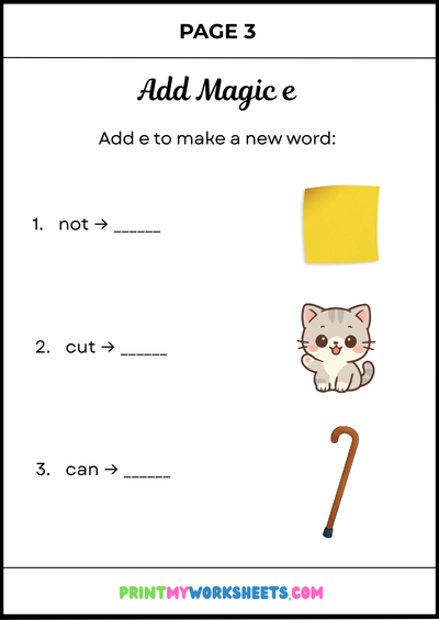 2nd Grade Magic E Words Worksheets PDF – Printable Phonics Practice with Answer Key 4 2nd Grade Magic E Words Worksheets PDF – Printable Phonics Practice with Answer Key - Image 4