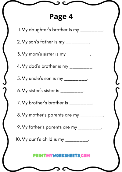 2nd Grade Family Members Worksheets PDF Free | English Downloadable 5 2nd Grade Family Members Worksheets PDF Free | English Downloadable - Image 5
