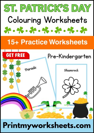 Pre-K St Patricks Day Coloring Worksheets PDF