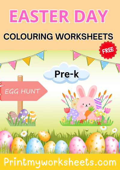 Pre-K Easter Day Coloring Worksheets PDF