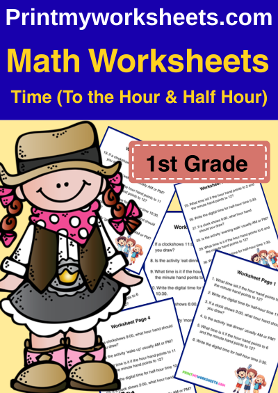 1st Grade Time Hour Half Hour Worksheets