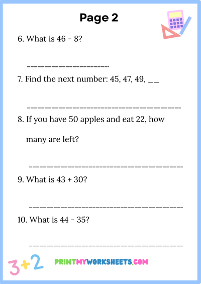 2nd Grade Math Olympiad Beginner Worksheets PDF - Free Downloadable Answer Key Included 3 2nd Grade Math Olympiad Beginner Worksheets PDF - Free Downloadable Answer Key Included - Image 3