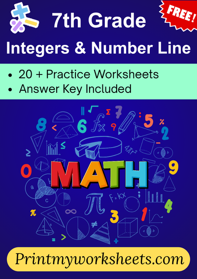 7th grade integers and number line worksheet