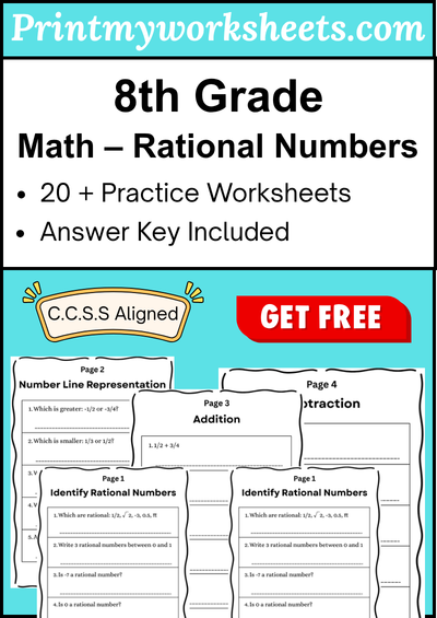 8th grade rational numbers worksheet
