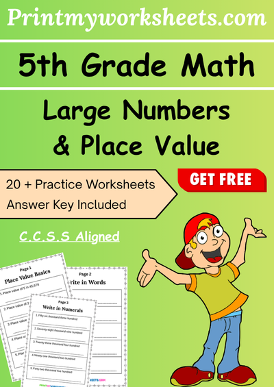 5th grade large numbers place value worksheet