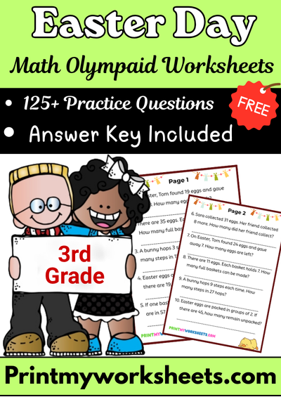 3rd Grade Easter Math Olympiad Worksheets PDF