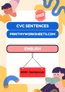 kindergarten child reading simple cvc sentences worksheet