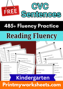 cvc sentences pdf worksheet preview for kindergarten students