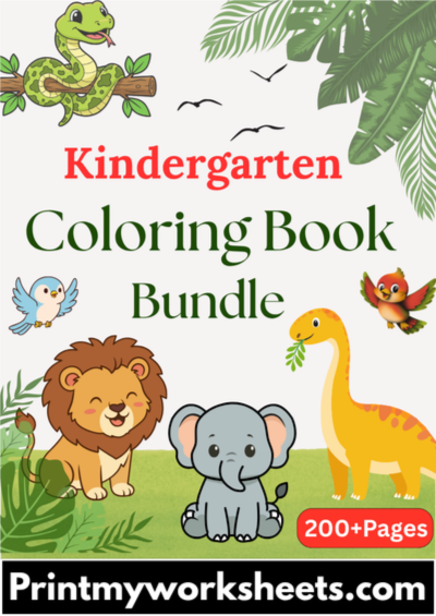Kindergarten Coloring Book Bundle Worksheets | Downloadable PDF