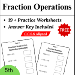 5th Grade Spring Fraction Operations Worksheets