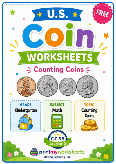 Kindergarten Counting Coins Worksheet