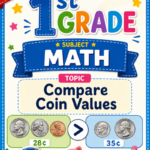 1st Grade Compare Coin Values Worksheets