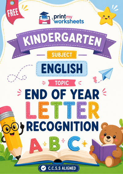 Kindergarten End Year Letter Recognition Worksheets