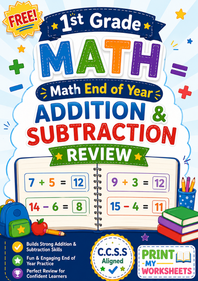 1st Grade Addition Subtraction Review Worksheets
