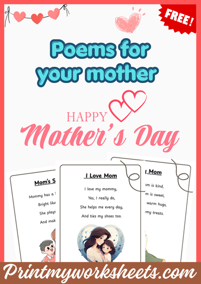 Mother Poems Reading Worksheets PDF