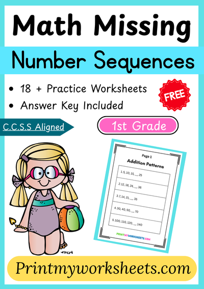 1st Grade Missing Number Sequences Worksheets