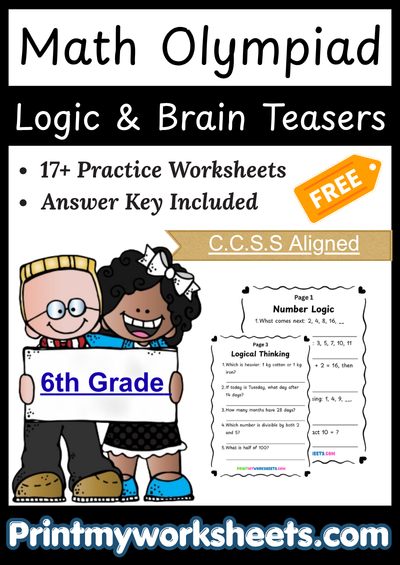 6th Grade Math Olympiad Brain Teasers Worksheets