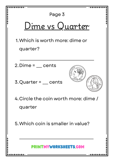 1st Grade Compare Coin Values Worksheets | Free Downloadable PDF 4 1st Grade Compare Coin Values Worksheets | Free Downloadable PDF - Image 4