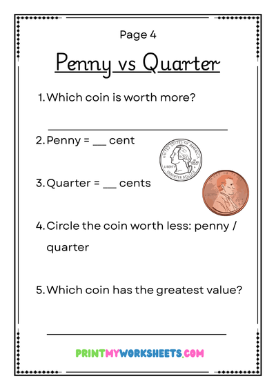 1st Grade Compare Coin Values Worksheets | Free Downloadable PDF 5 1st Grade Compare Coin Values Worksheets | Free Downloadable PDF - Image 5
