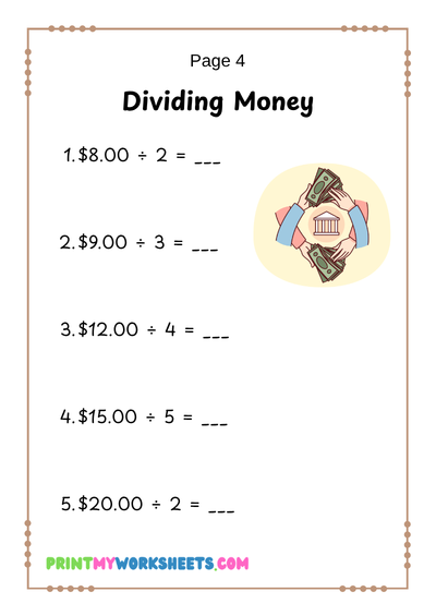 4th Grade Decimal Money Operations Worksheets | Free Downloadable PDF 5 4th Grade Decimal Money Operations Worksheets | Free Downloadable PDF - Image 5